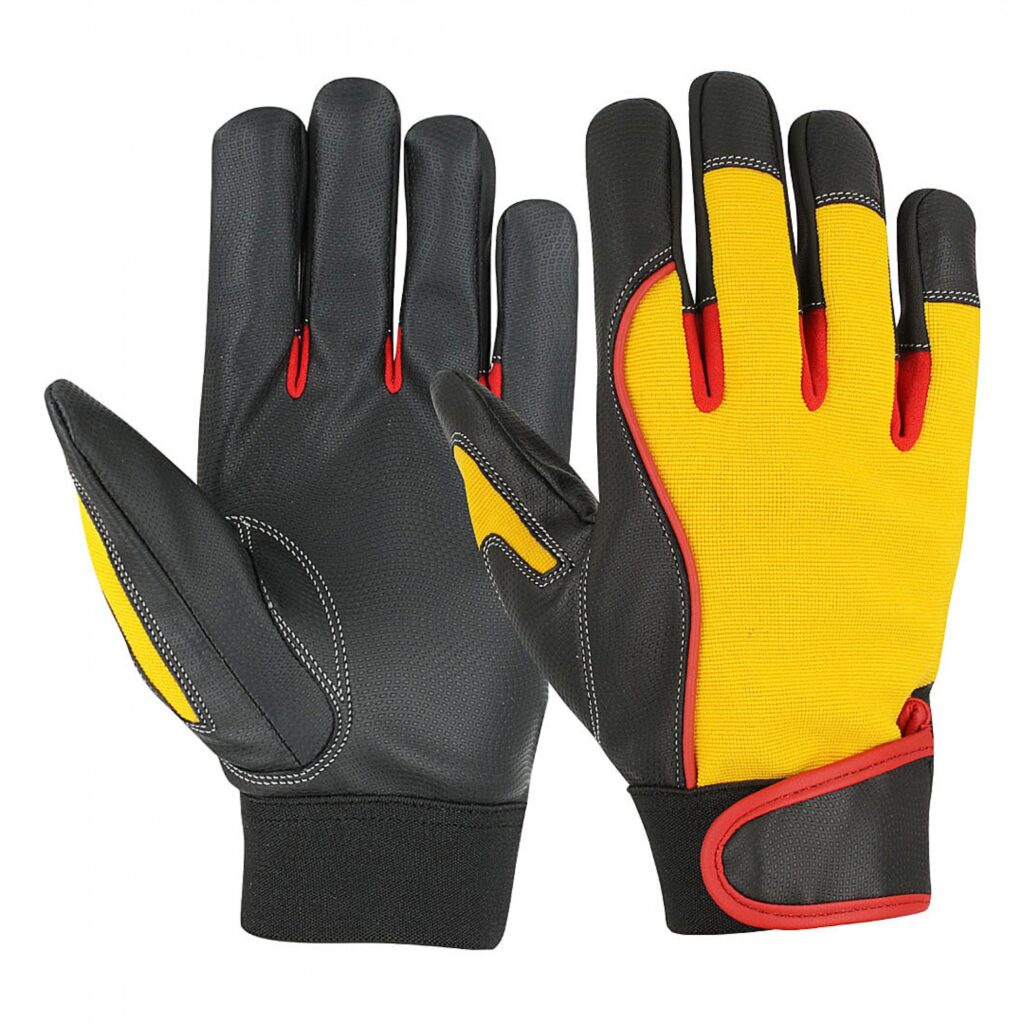 high quality digital pu leather mechanics gloves